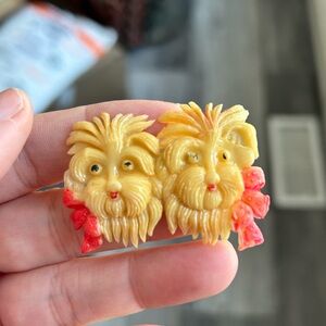 4/$100 lucite dog 1940 vintage brooch